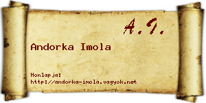 Andorka Imola névjegykártya
